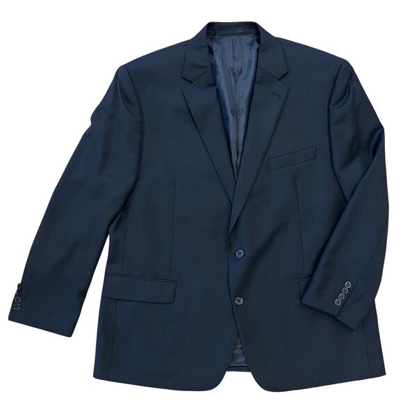 Lauren Ralph Lauren Black Label Blazer Jacket Mens 46R Wool Blend Black Solid - Picture 1 of 9